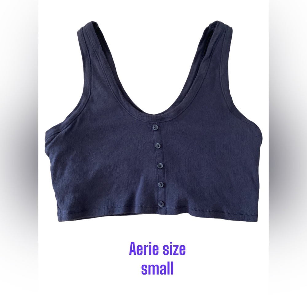 Aerie crop top navy blue